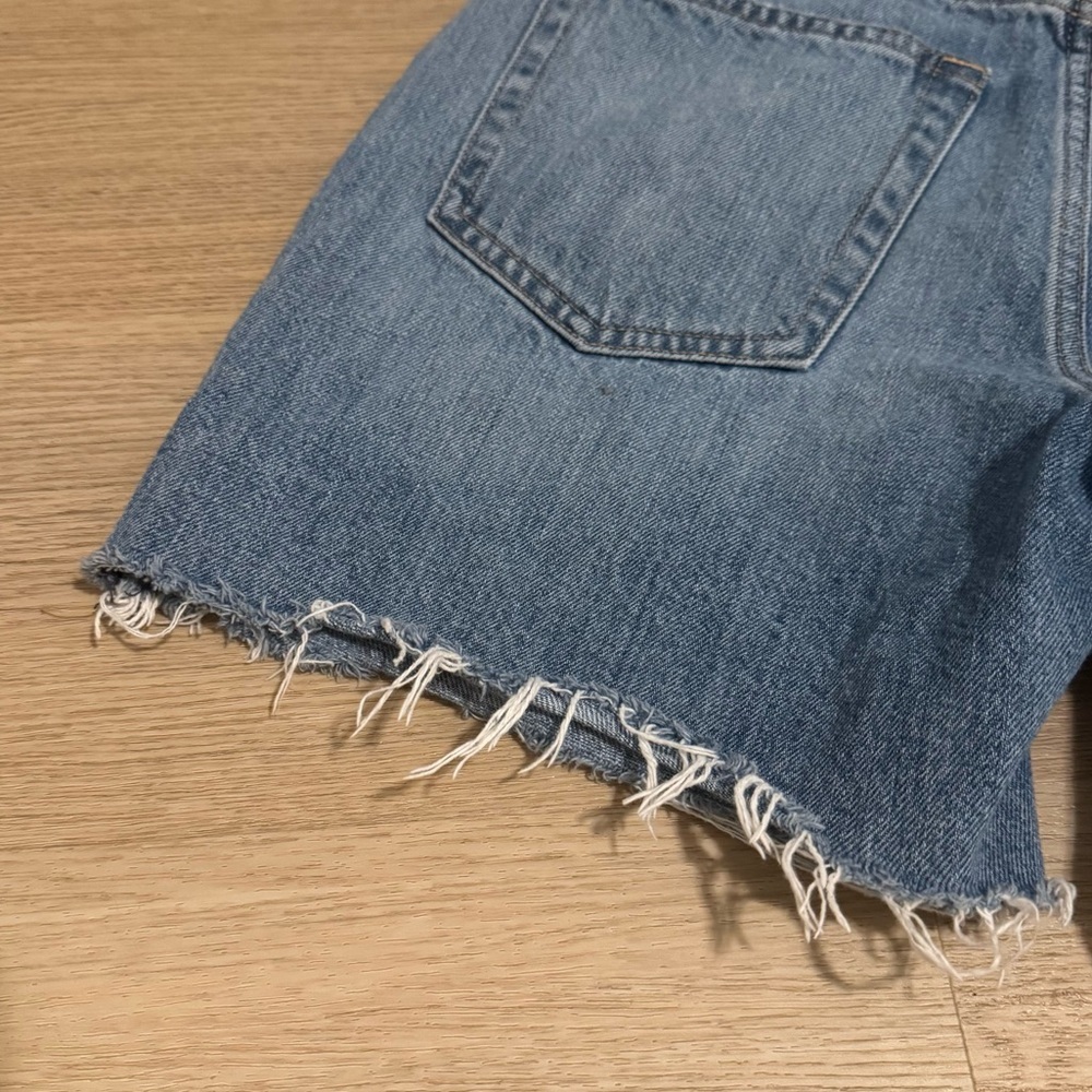 Oak + Fort Frayed Hem Denim Shorts 28 - Picture 7 of 7
